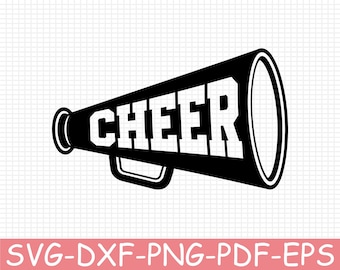 Cheer Megaphone Silhouette, Svg, Dxf, Png