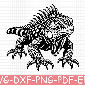 Iguana Silhouette, Svg, Dxf, Png