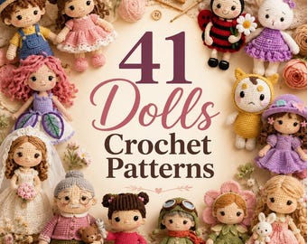 41 Crochet Doll Patterns Bundle | Amigurumi, Girl Dolls (Digital Download)