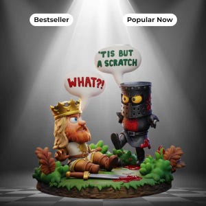 Zwarte Ridder Chibi - Monty Python en de Heilige Graal 3D-printmodel, digitaal STL-bestand