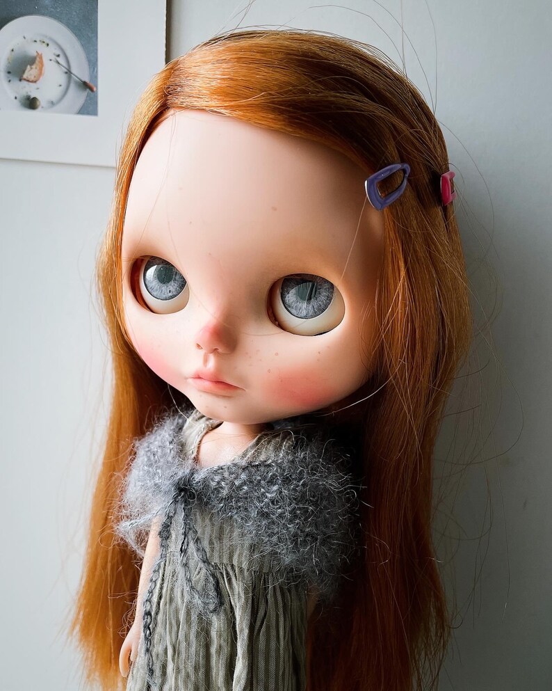 FREE SHIPPING/ Blythe Doll Outfit / 1/6 doll size / knit shawl / wool/sh-02 image 3