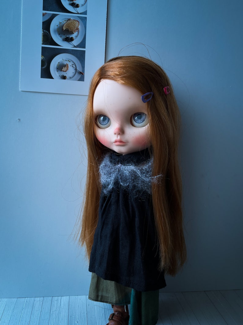 FREE SHIPPING/ Blythe Doll Outfit / 1/6 doll size / knit shawl / wool/sh-02 image 6
