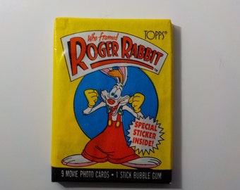 Unopened Pack Who Framed Roger Rabbit Movie Cartoon Cards ~ Bob Hoskins