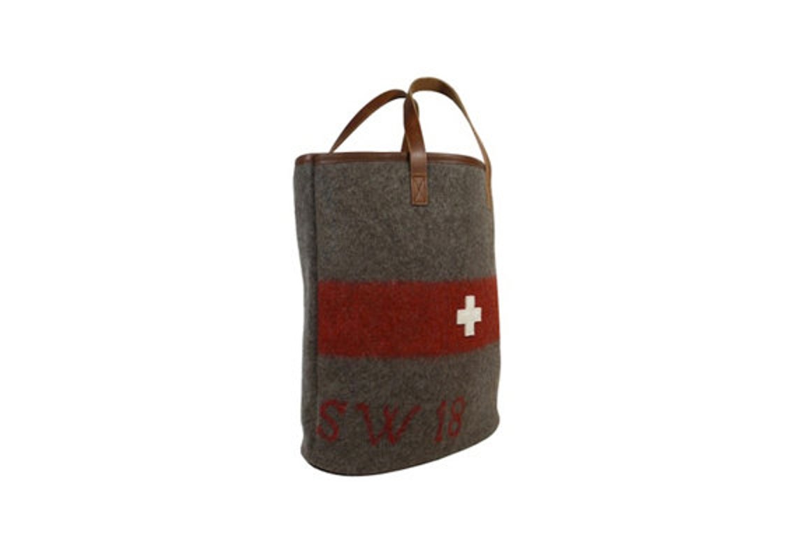 WD19 Swiss Army Blanket Shopper Bag by Karlen Swiss Etsy