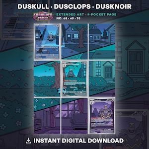 Arte extendido de Duskull 68, Dusclops 69 y Dusknoir 70 • Fábula velada • Inserto para carpeta de 9 bolsillos • Página del método Michi