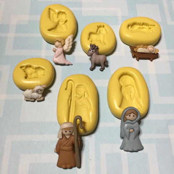 Items similar to 6 pc Holiday Nativity Set Flexible Silicone Polymer