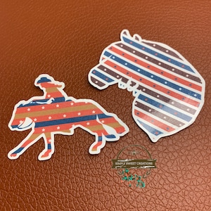 Star & Stripe Horse Sticker, Americana Horse, Laptop Sticker, Pony Stickers, Cute Horse Sticker, Horse Decal, Horse Art, Barrel Racer, Horse