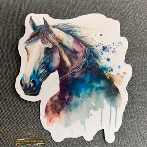Autocollant de cheval, cheval Boho, autocollant pour ordinateur portable, autocollants de poney, autocollant de cheval mignon, décalque de cheval, tête de cheval, équestre, cheval de fleur, autocollants
