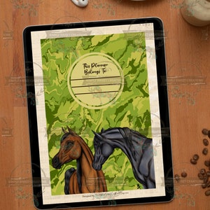 Horse Planner / Printable Planner / Digital Planner / Arabian Horse / Green Marble / Printable Pages / Horse Themed Planner /