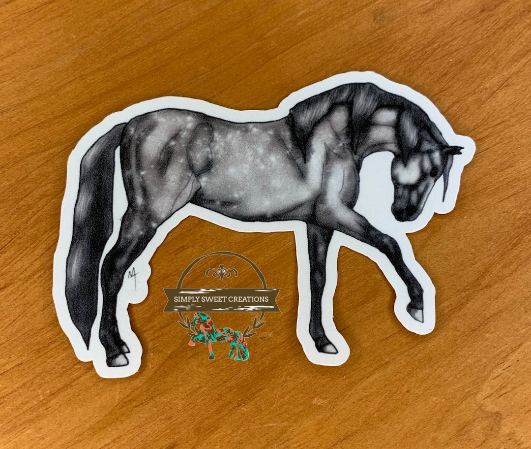 Beautiful Horse, Horse Sticker, Grey Horse, Laptop Sticker, Pony