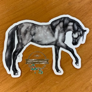 Bellissimo cavallo, adesivo cavallo, cavallo grigio, adesivo per laptop, adesivi pony, adesivo cavallo carino, decalcomania cavallo, arte cavallo, opere d'arte originali