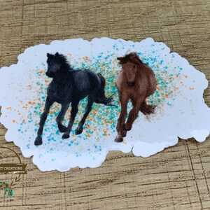 Bellissimo cavallo, adesivo cavallo, cavallo nero, adesivo per laptop, adesivi pony, adesivo cavallo carino, decalcomania cavallo, arte cavallo, opere d'arte originali