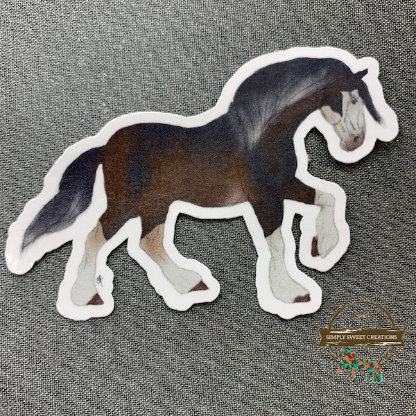 Clydesdale Horse, Horse Sticker, Draft Horse, Laptop Sticker, Pony Stickers, Cute Horse Sticker, Horse Decal, Horse Art, Original Artwork