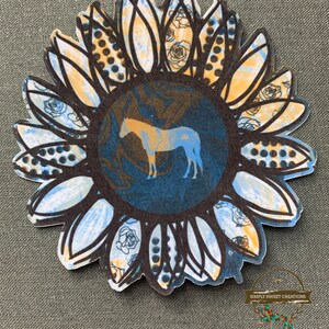 Sonnenblumen Aufkleber, schönes Pferd, Pferdeaufkleber, Sonnenblumenpferd, Laptop Aufkleber, Pony Aufkleber, Pferde Aufkleber, Pferdekunst, Western Aufkleber