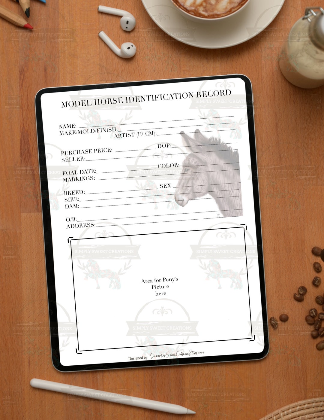 Model Horse Printable ID Tags Breyer Horse Identification Etsy