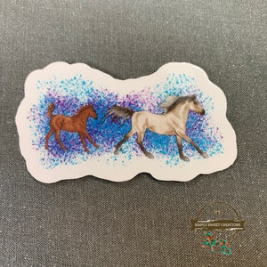 Autocollant de cheval, cheval Boho, autocollant pour ordinateur portable, autocollants de poney, autocollant de cheval mignon, décalque de cheval, tête de cheval, équestre, cheval de fleur, autocollants