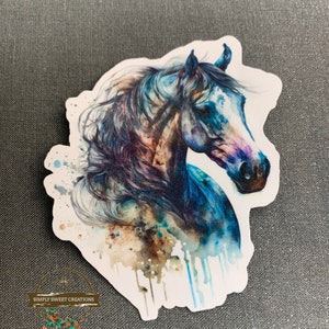 Horse Sticker, Boho Horse, Laptop Sticker, Pony Stickers, Cute Horse Sticker, Horse Decal, Horse Head, Equestrian, Flower Horse, Stickers