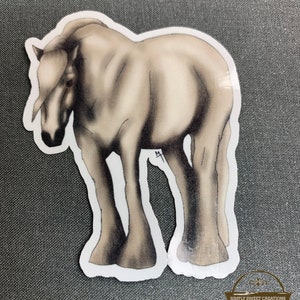 Schönes Pferd, Pferd Aufkleber, graues Pferd, Laptop Aufkleber, Pony Aufkleber, niedliches Pferd Aufkleber, Pferd Aufkleber, Pferdekunst, Original Kunstwerk