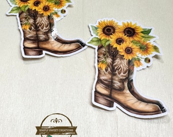 Cowboy boot Sticker, Cowgirl  Decal, Laptop Sticker, Horse Stickers, Cute western Sticker, Horse Decal, cowboy Art, Original Artwork