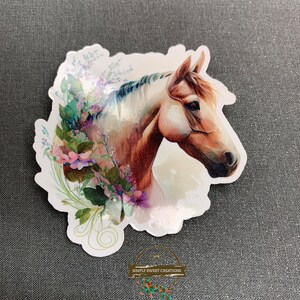 Autocollant de cheval, cheval Boho, autocollant pour ordinateur portable, autocollants de poney, autocollant de cheval mignon, décalque de cheval, tête de cheval, équestre, cheval de fleur, autocollants