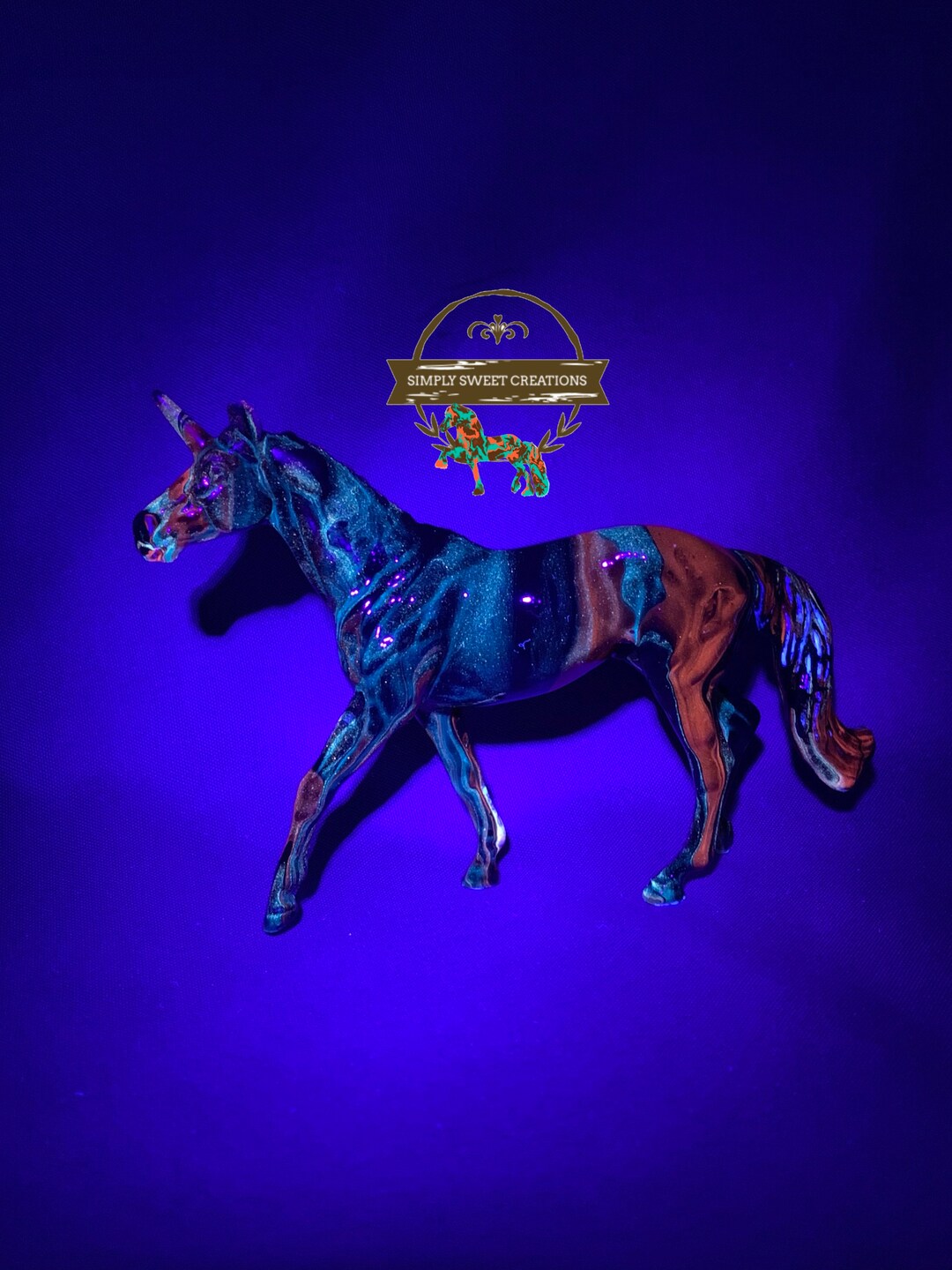 Glow in the Dark Breyer Stablemate Model Horse Blacklight rave
