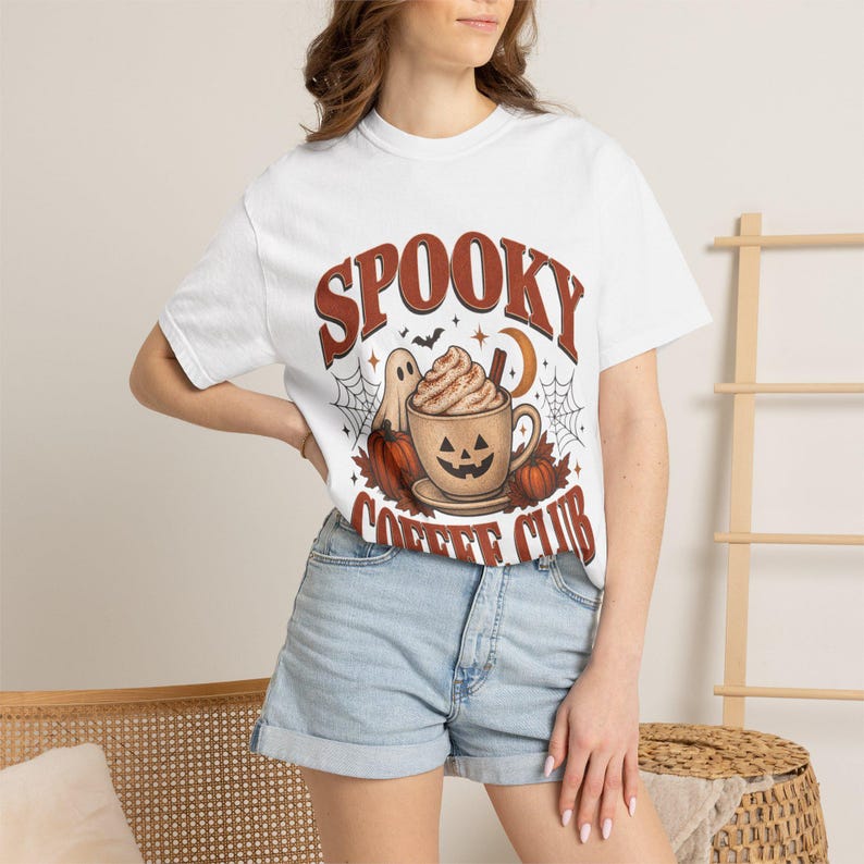 Spooky Book Club T-shirt, Vintage Ghost Reading Shirt, Herfstcadeau voor lezers afbeelding 5