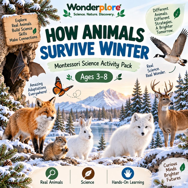 How Animals Survive Winter | Montessori Science Activity Pack for Kids ...