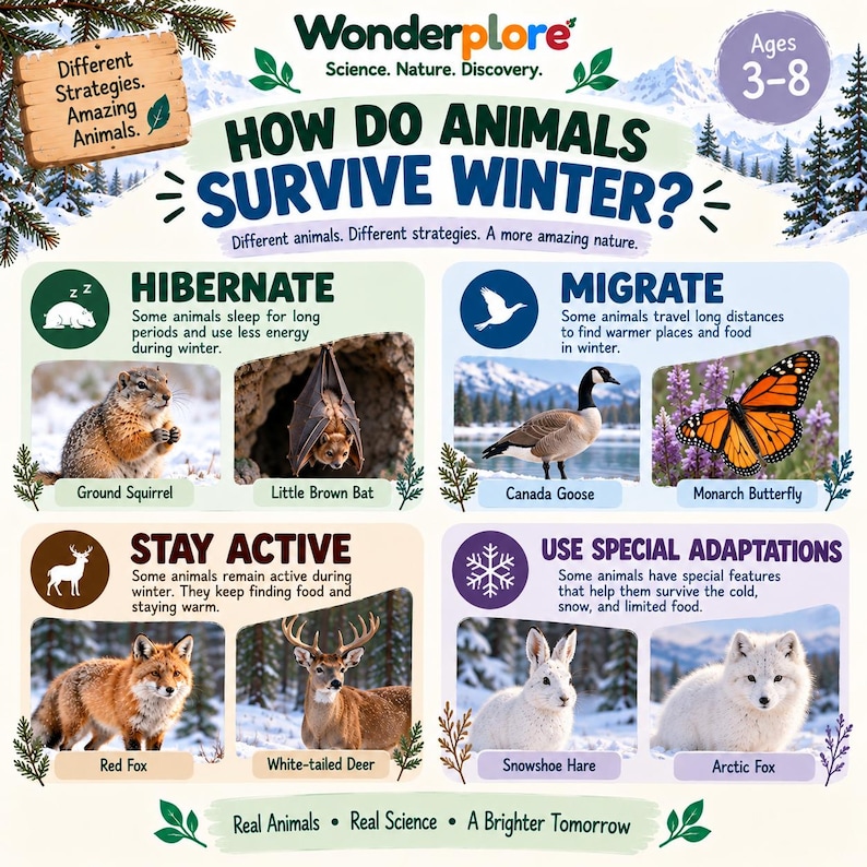How Animals Survive Winter | Montessori Science Activity Pack for Kids ...