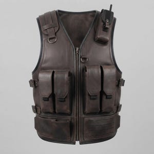 Metal Gear 2 Snake Costume, Solid Snake Cosplay Leather Vest, Tactical Military Style