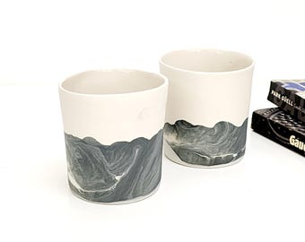 Taza de porcelana hecha a mano, taza minimalista moderna, regalo para el Día de la Madre