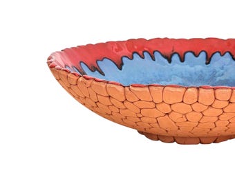 Handmade Terracotta Ceramic Bowl: Rustic Earthy Centerpiece,  Table Decor