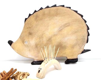 Ceramic Hedgehog Cheese Board Set: Handmade Charcuterie Platter ,Gift for Wine Lover