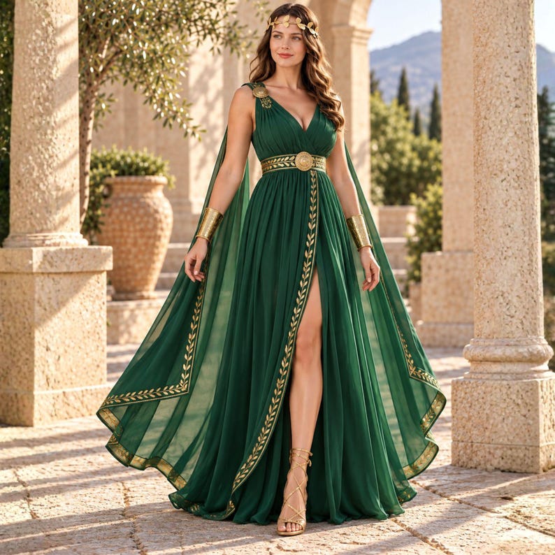 Handmade Greek Goddess Athena Dress, Greek Goddess Costume, Athena ...