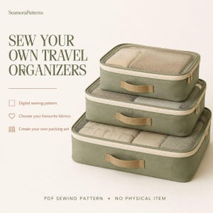 Pack Like a Pro with Digital Sewing Pattern Packing Cubes, Mesh Top Organizer Bags, Zippered Travel Pouches, Perfect for All Your Adventures