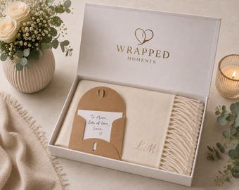Luxury Pashmina Scarf - Optional Personalized Embroidered Luxury Gift Box, Handwritten Message