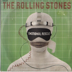ROLLING STONES Emotional Rescue 1980 Frankrijk uitgave zeldzame originele 7" 45-toeren vinyl enkele plaat 2C008-63974