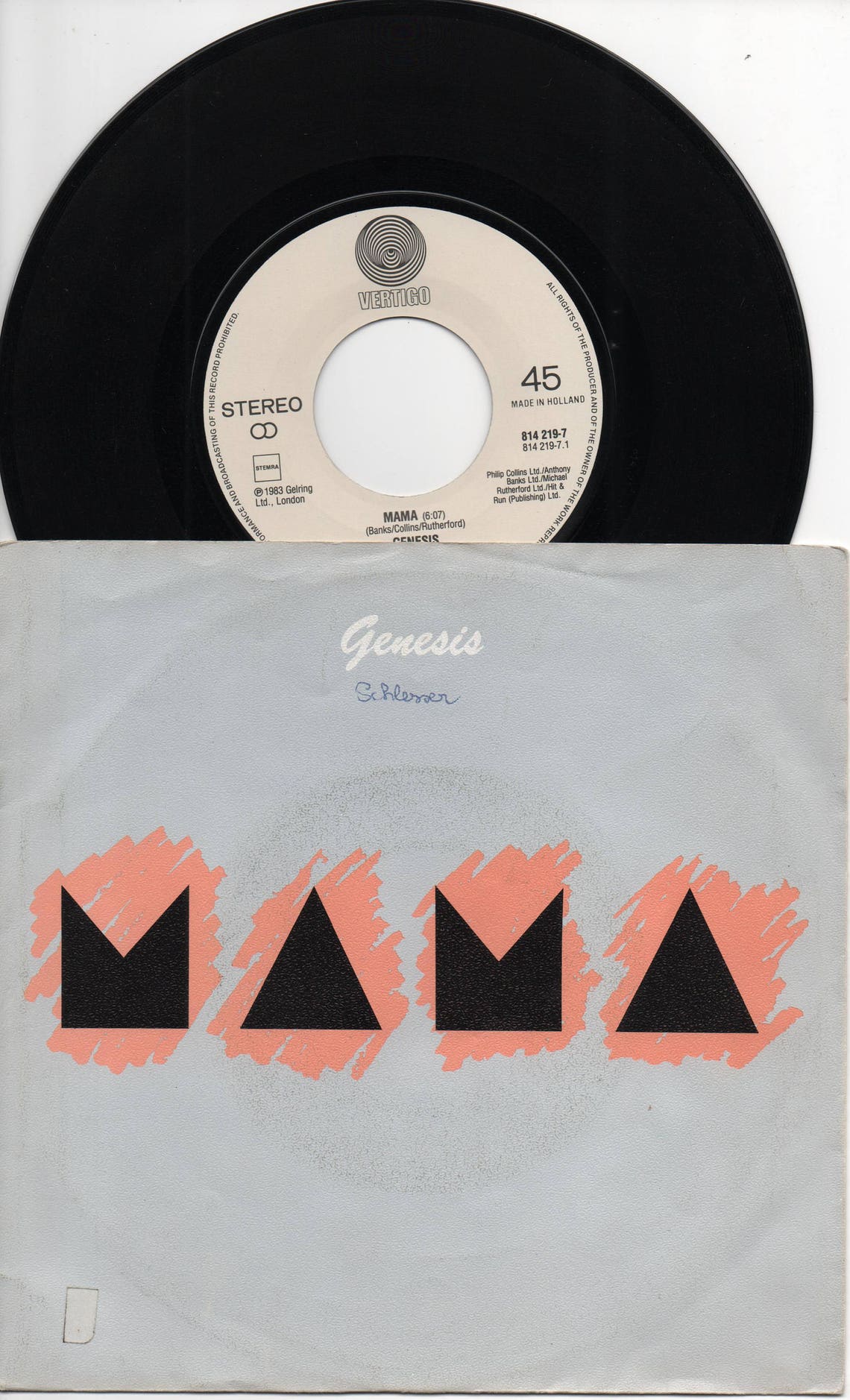 Genesis - Mama 1983 Dutch Issue 7" 45 rpm Vinyl Record 8142197, foto 1 di 2