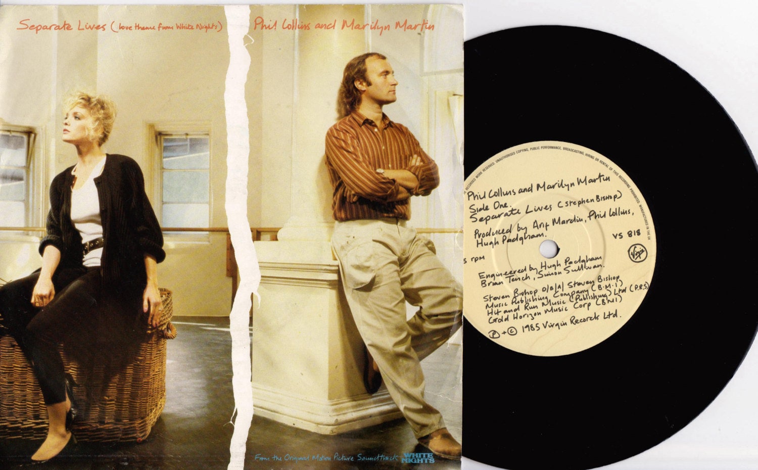 Phil COLLINS and Marilyn MARTIN Separate Lives 1985 Uk Issue Original 7