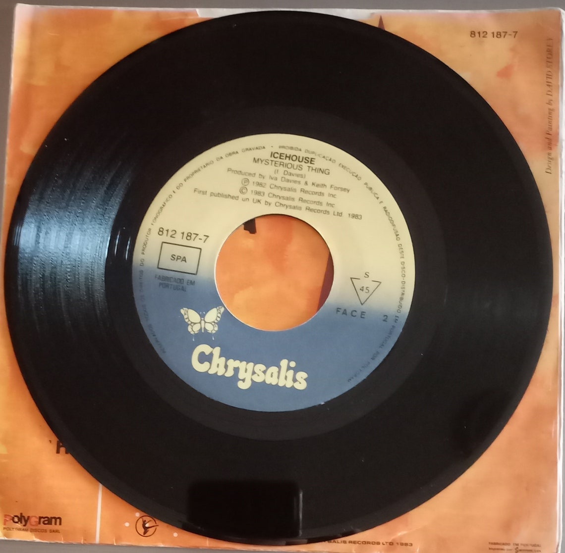 Icehouse "Hey Little Girl" 1983 Portugal 7" 45 RPM Single Vinyl Record, foto 3 di 4