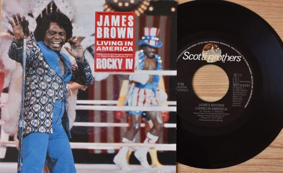 James Brown – Living In America 1985 Holland 7" Single 45 RPM Vinyl Record Rocky IV Soundtrack