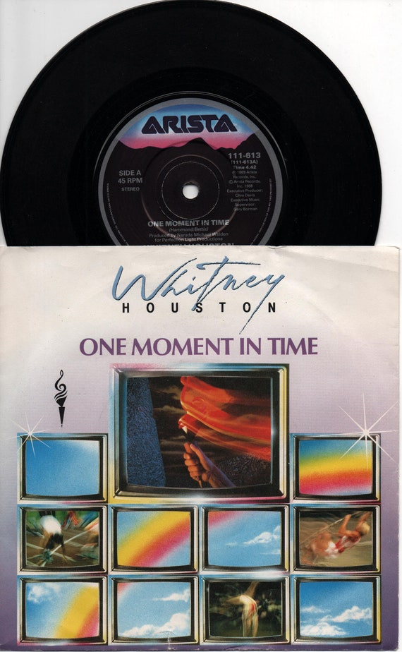 Whitney Houston "One Moment In Time" German 1988 7" 45 RPM Single Vinyl Record