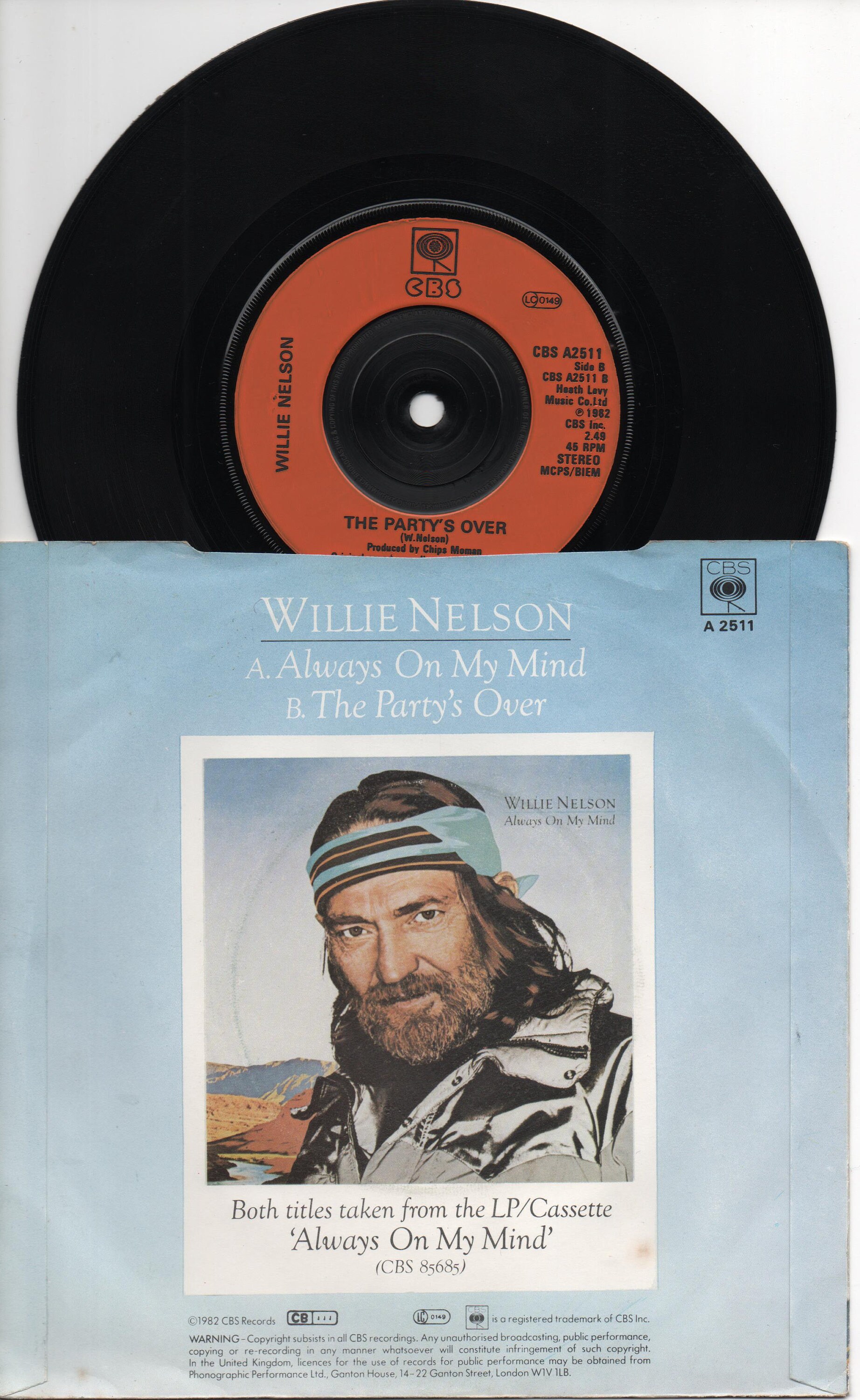 1982 Willie Nelson Always on My Mind LP BL 37951 Columbia 