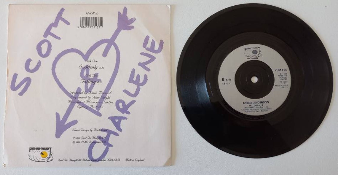 ANGRY ANDERSON Suddenly 1988 Uk Issue Original 7" 45 rpm Single Vinyl Record YUM113, foto 2 di 2