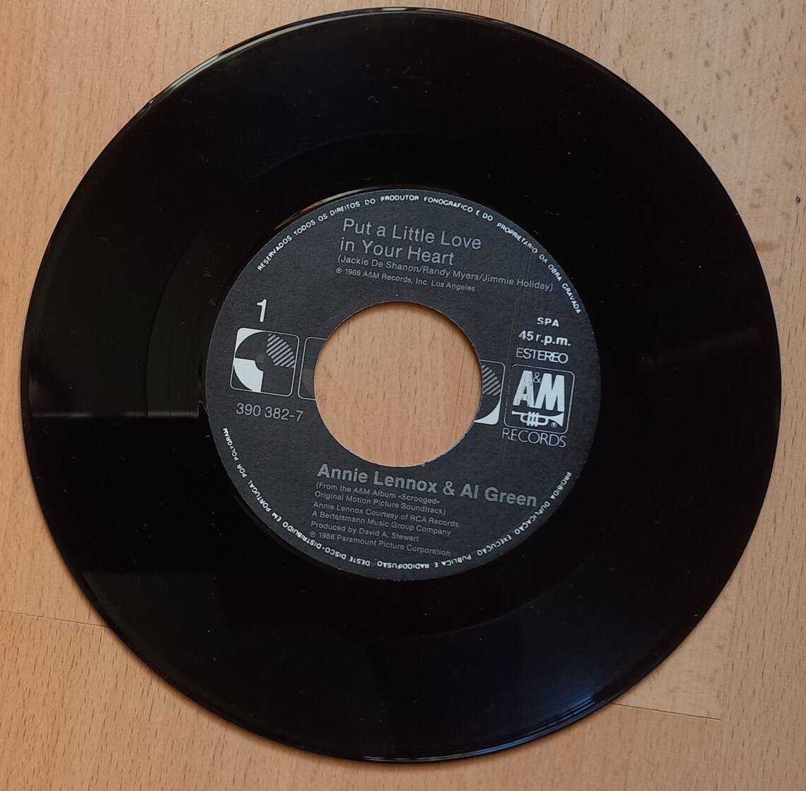 Annie Lennox & Al Green - Put A Little Love In Your Heart 1988 Portugal 7" 45rpm Vinyl Record, foto 2 di 4