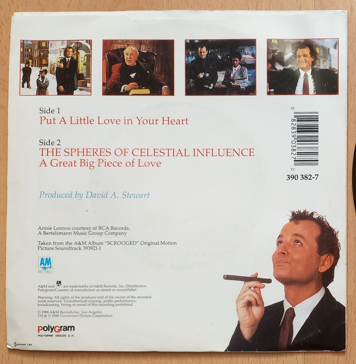 Annie Lennox & Al Green - Put A Little Love In Your Heart 1988 Portugal 7" 45rpm Vinyl Record, foto 4 di 4