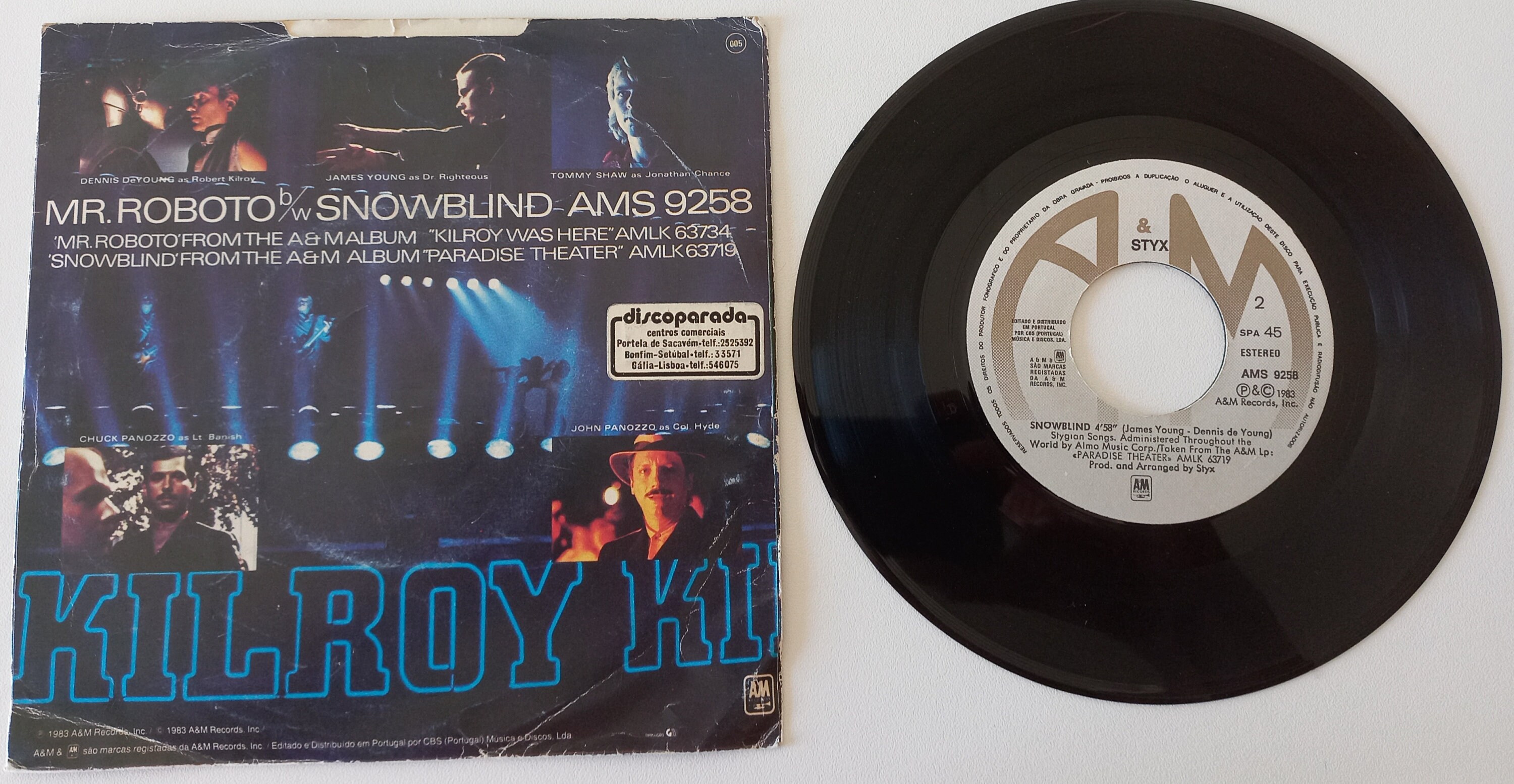 STYX Mr Roboto 1983 Portugal Issue Rare Original 7