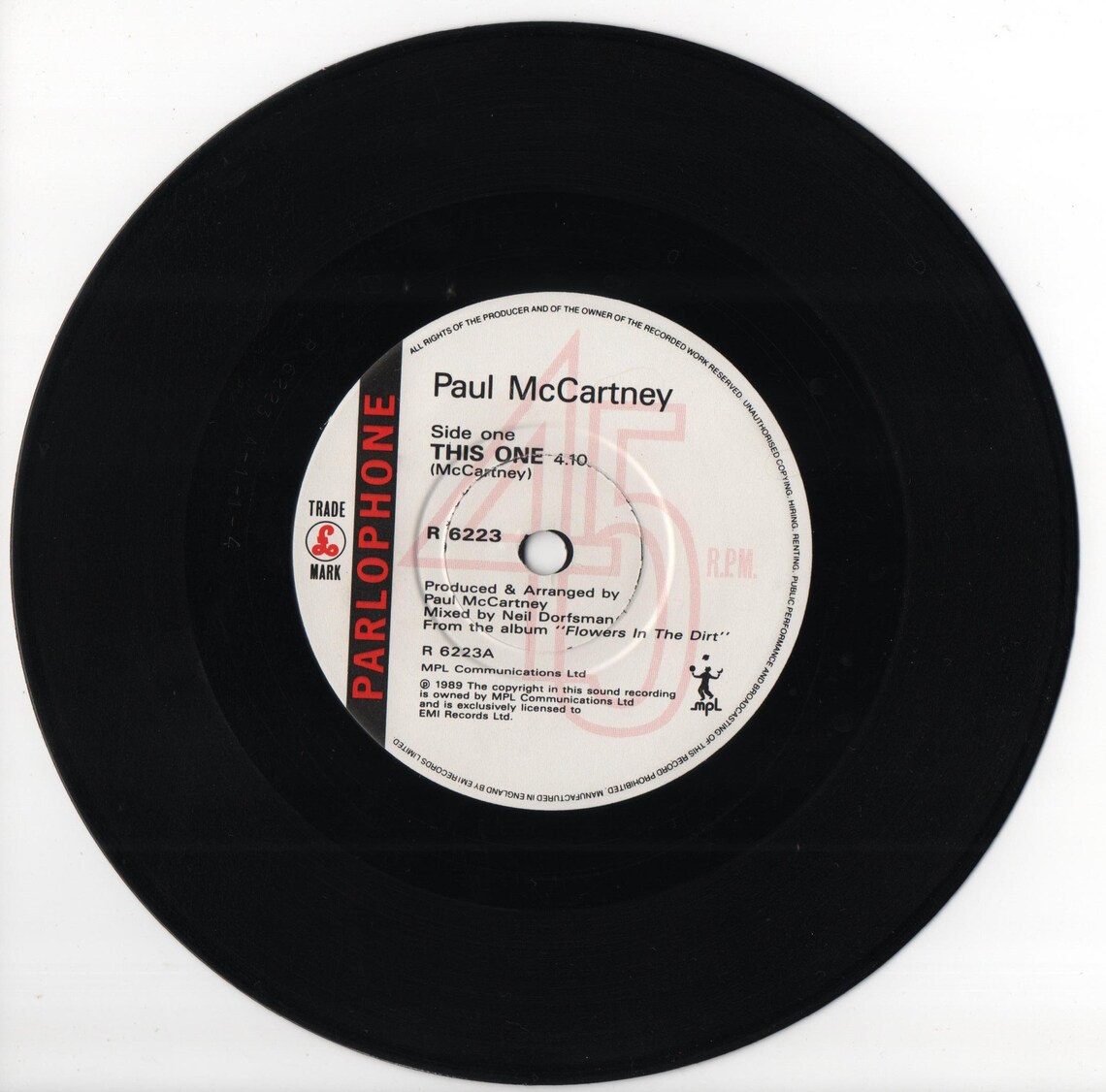 Paul McCartney "This One" 1989 UK 7" 45 RPM Single Vinyl Record, foto 2 di 4