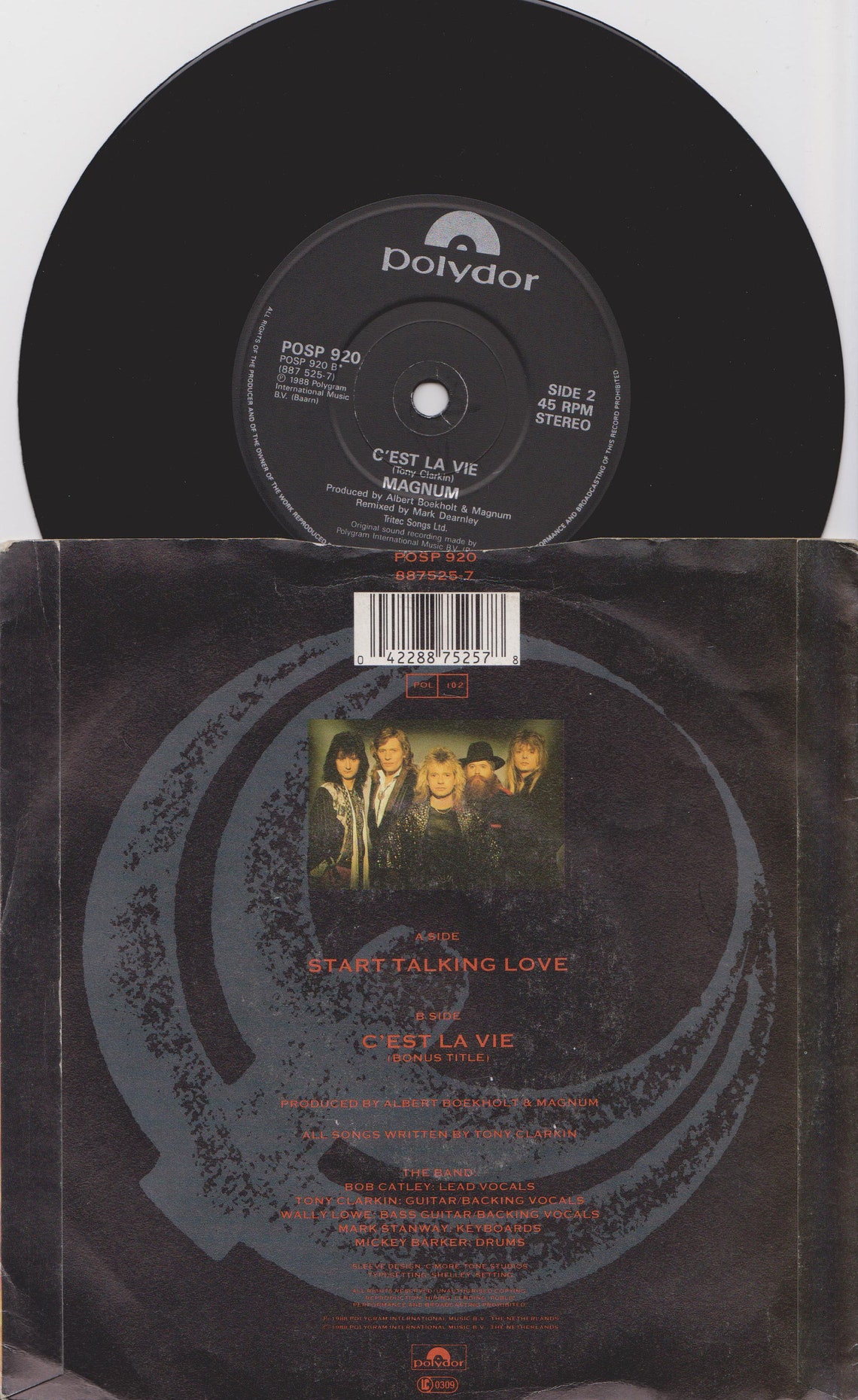 Magnum 'Start Talking Love' 1988 UK Vinyl 45rpm Single, foto 2 di 2