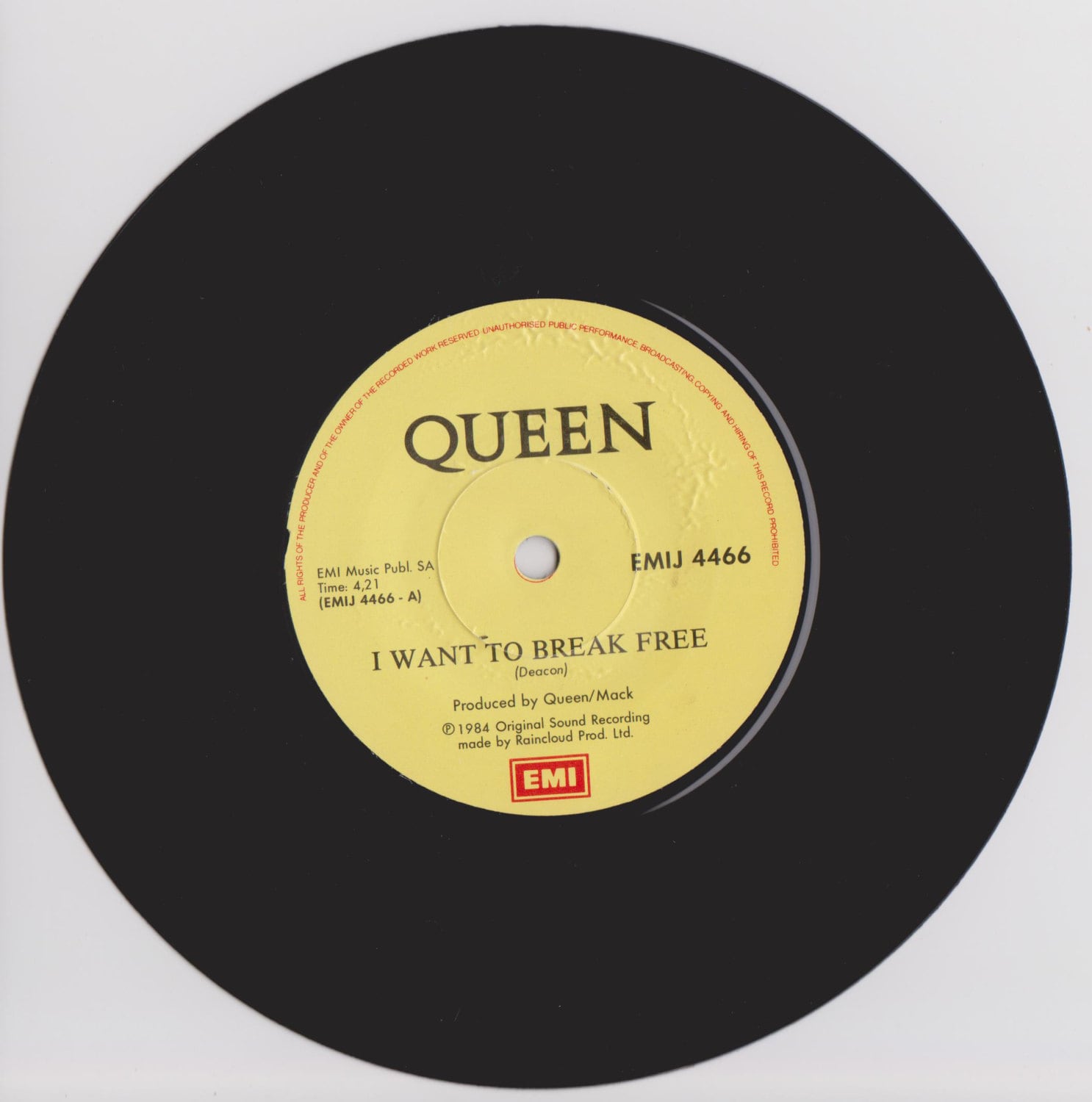 Queen 'I Want to Break Free' 1984 SA 7
