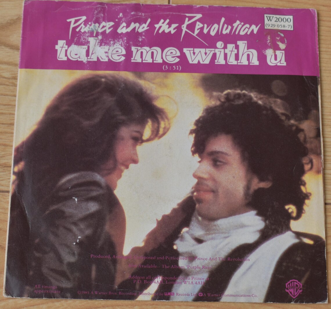 Prince & the Revolution - Let's Go Crazy / Take Me With U 1985 UK original vintage 7" Single 45 RPM Vinyl Record, foto 2 di 5